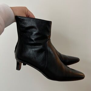Madewell Black Leather Heeled Boots